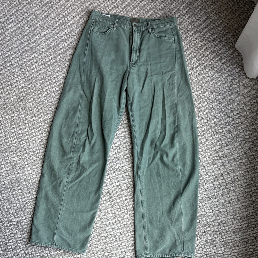 MOTHER Full Pipe Skimp Army Green Barrel Leg
